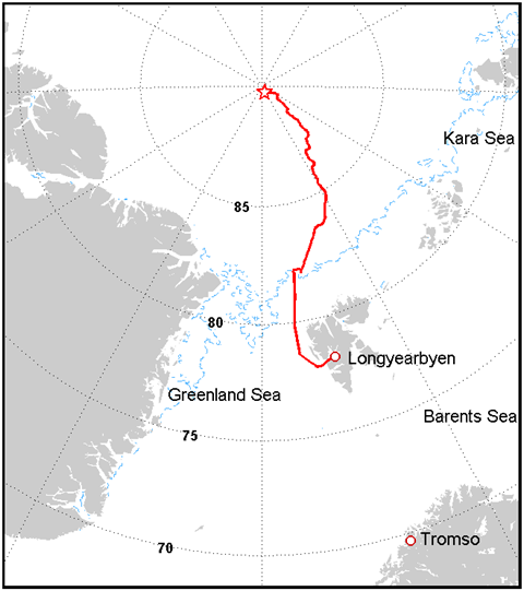 The route for the Arctic Ocean 2018